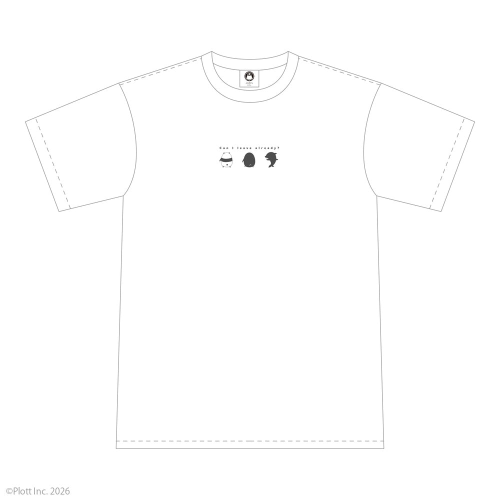 テイコウペンギン Tシャツ Can I leave already? (L size)